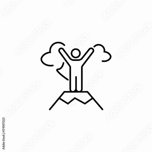 victory mountain success icon sign vector