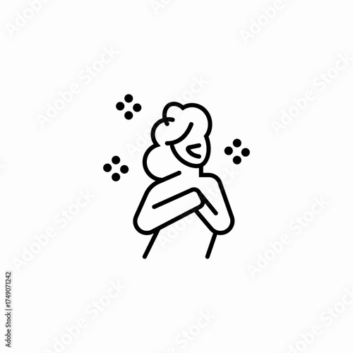 woman excited clenched fists icon sign vector