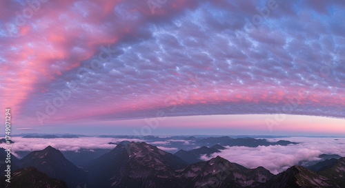 Dramatic Cloudscape Over Mountains
