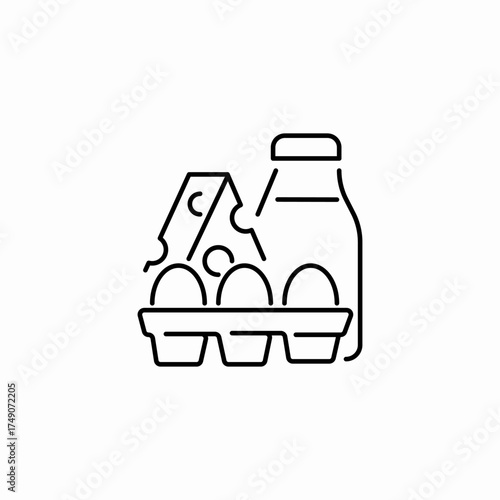 dairy eggs cheese icon sign vector