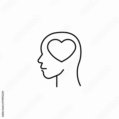 emotional mind heart icon sign vector