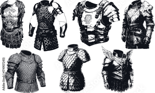 Medieval knight  armor vector