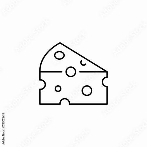 swiss cheese wedge icon sign vector
