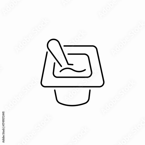 yogurt cup spoon icon sign vector