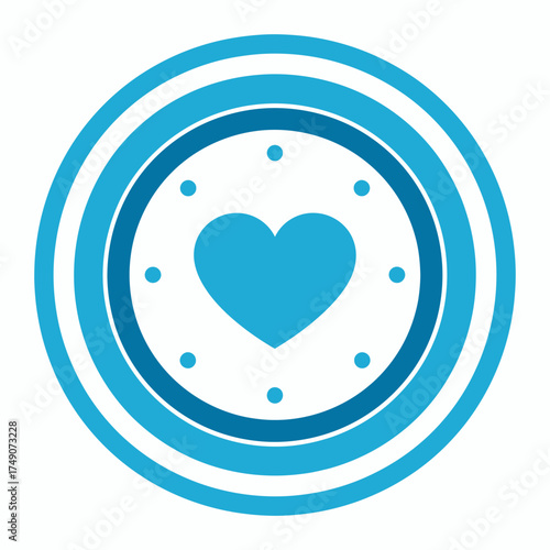 Minimalist blue icon combining a heart and clock, representing the importance of regular health checkups and timely diabetes management.