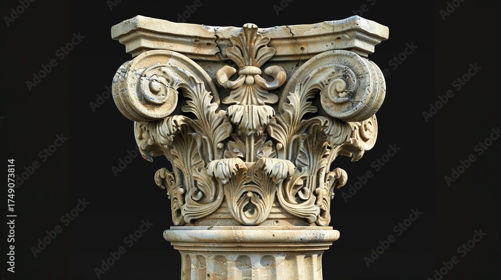 Naklejka premium A photo of a carved sandstone pillar