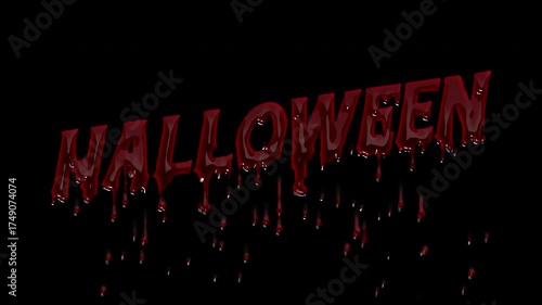 Knife in Hand - Blood dripping stain on black, liquid drips isolated spooky scary Halloween, Realistic Dripping Blood Effect.
