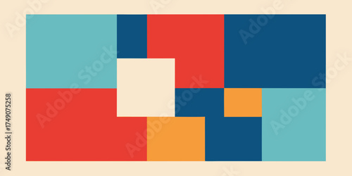 minimalist geometric squares collage