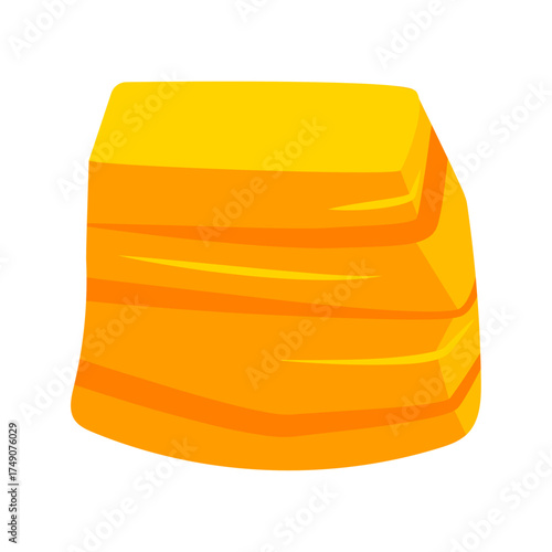 Stylized golden block with distinct layered texture