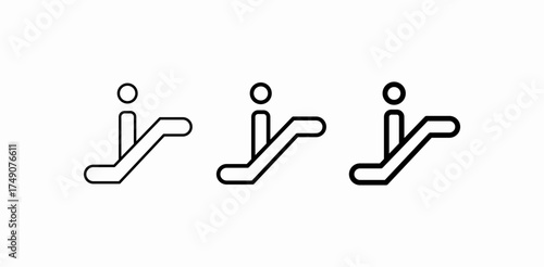 escalator moving stairs icon sign vector