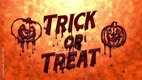 Trick or Treat - Blood dripping stain, liquid drips isolated spooky scary Halloween, Realistic Dripping Blood Effect.