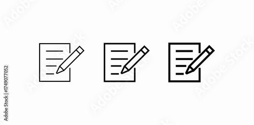 writing on paper icon sign vector