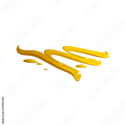 Golden Liquid Drizzle Across Surface - A Viscous Flowing Substance with Droplets