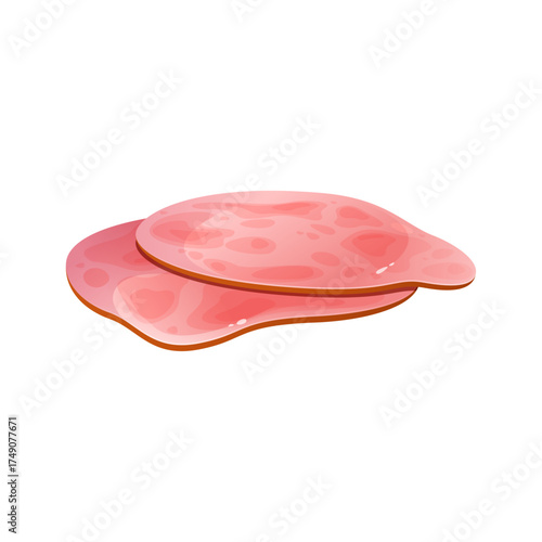 Two slices of appetizing pink ham with subtle marbling, perfect for culinary creations