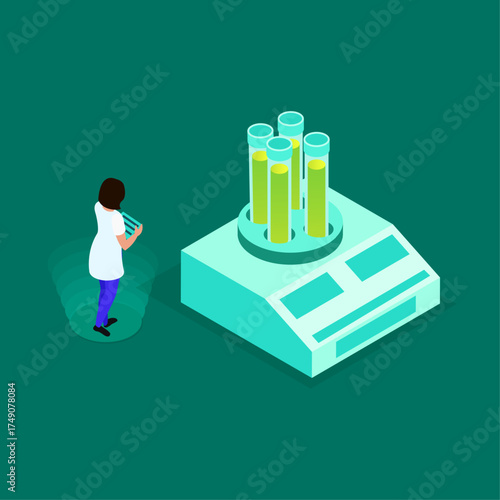 Scientist Analyzing Samples in a Laboratory Setting with a Centrifuge Machine