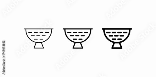 kitchen strainer colander icon sign vector