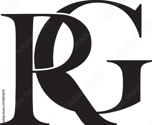 RG or GR letter modern logo design