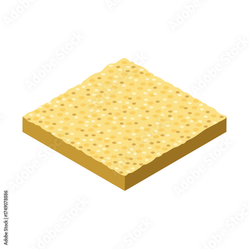 Golden Square Texture with Small Dots Pattern Isometric View