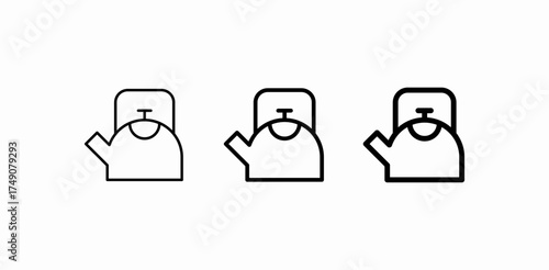 whistling water kettle icon sign vector