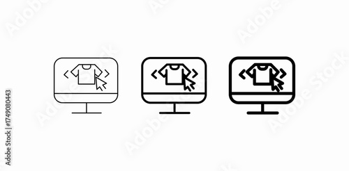 click t-shirt product icon sign vector