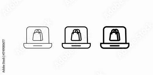 laptop online shopping icon sign vector