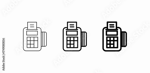 payment terminal receipt icon sign vector