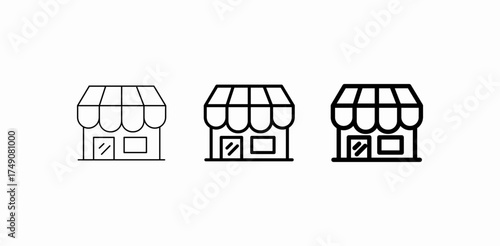 small retail store icon sign vector