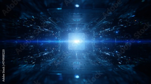 Futuristic. technology. AI chip. technology and artificial intelligence.
