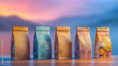 kraft paper coffee bags. Paper bag. coffee