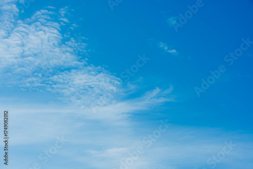 Summer blue sky with a few clouds