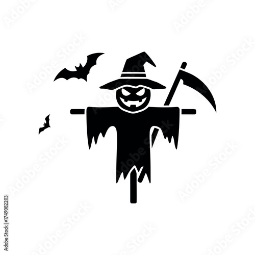 Scarecrow icon isolated on white background