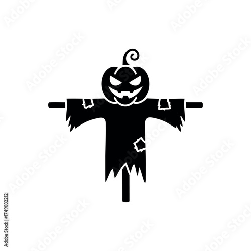 Scarecrow icon isolated on white background