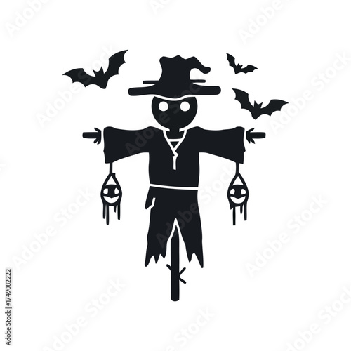 Scarecrow icon isolated on white background