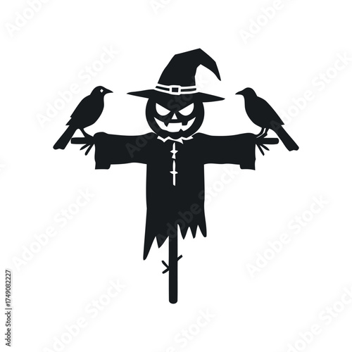 Scarecrow icon isolated on white background