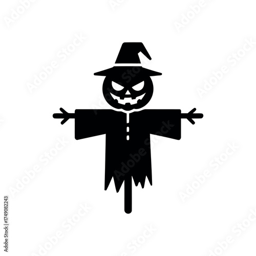 Scarecrow icon isolated on white background