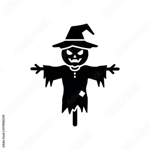 Scarecrow icon isolated on white background