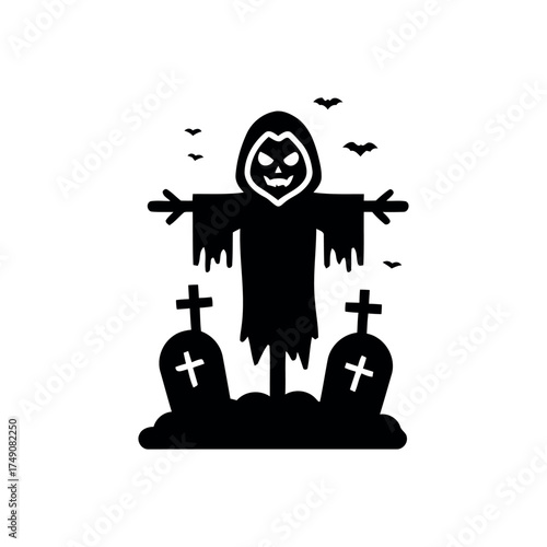 Scarecrow icon isolated on white background
