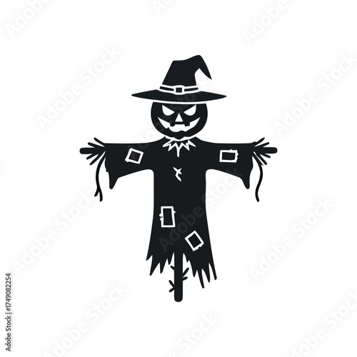 Scarecrow icon isolated on white background