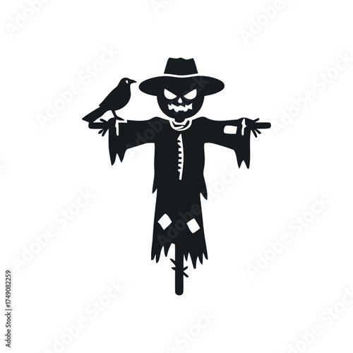 Scarecrow icon isolated on white background