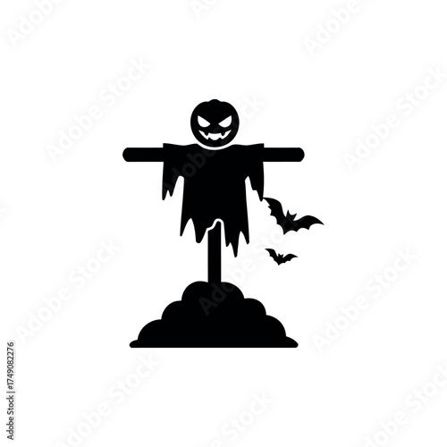 Scarecrow icon isolated on white background