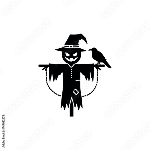 Scarecrow icon isolated on white background
