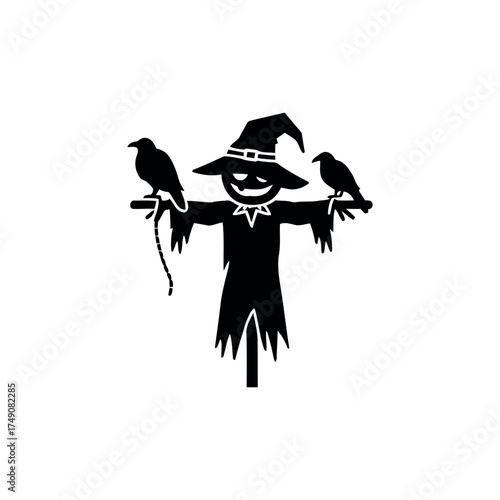 Scarecrow icon isolated on white background