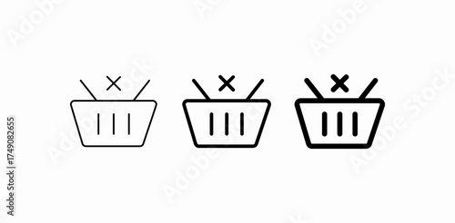 basket remove item icon sign vector