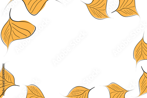 Hand drawn plants, dividers, wreaths, border frames. Circle floral frame with leaves on white background. Vector hand drawn illustration for wallpaper, posters, card. Copy space. Doodle style.