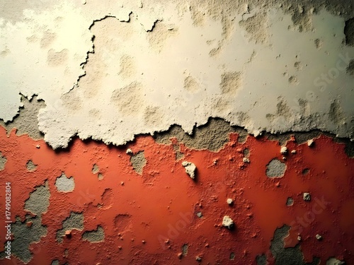 Old walls, peeling paint, decaying, cracked