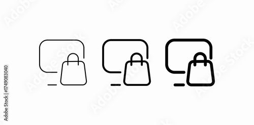 online shopping screen icon sign vector