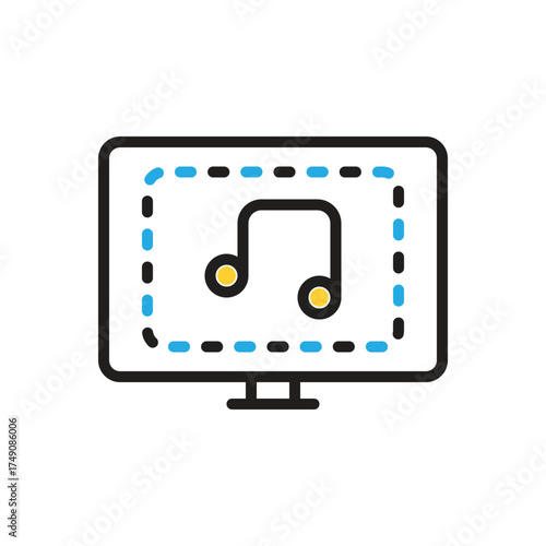 Multi color icon for music