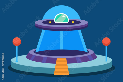 Cartoon teleportation chamber vector illustration