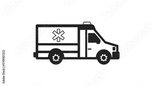 Wallpaper Mural Simple black and white ambulance illustration Torontodigital.ca