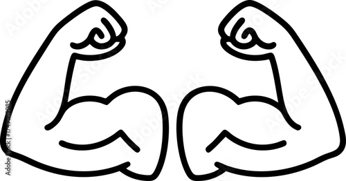 Double Biceps Icon Vector – Strong Muscle Arms | Gym Fitness Logo